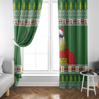 Suriname Christmas Window Curtain Lesser Kiskadee With White Jungle Geranium - Wonder Print Shop