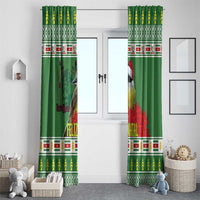Suriname Christmas Window Curtain Lesser Kiskadee With White Jungle Geranium - Wonder Print Shop