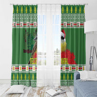 Suriname Christmas Window Curtain Lesser Kiskadee With White Jungle Geranium - Wonder Print Shop