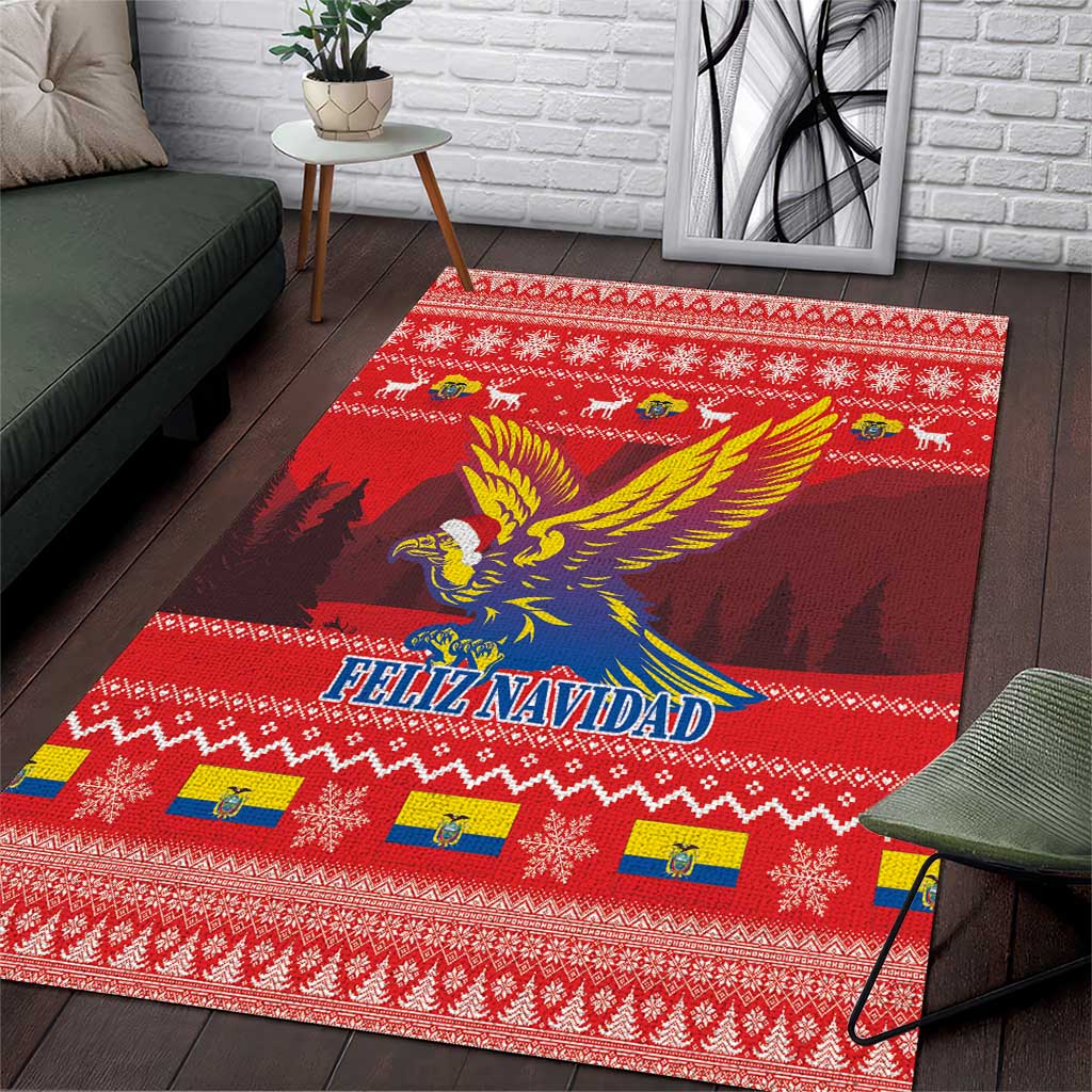 Ecuador Andean Condor Christmas Area Rug Dios Patria y Libertad - Wonder Print Shop