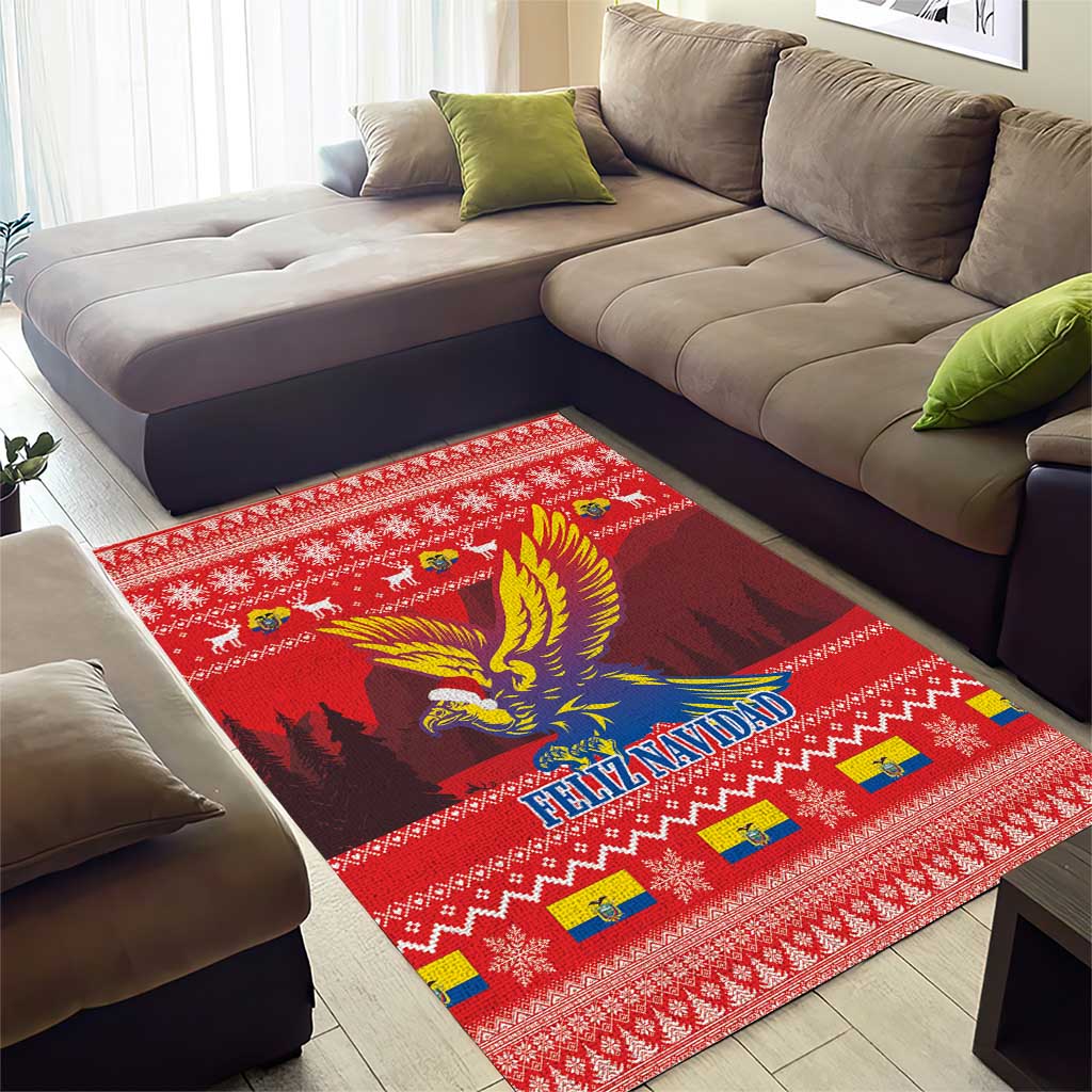 Ecuador Andean Condor Christmas Area Rug Dios Patria y Libertad - Wonder Print Shop