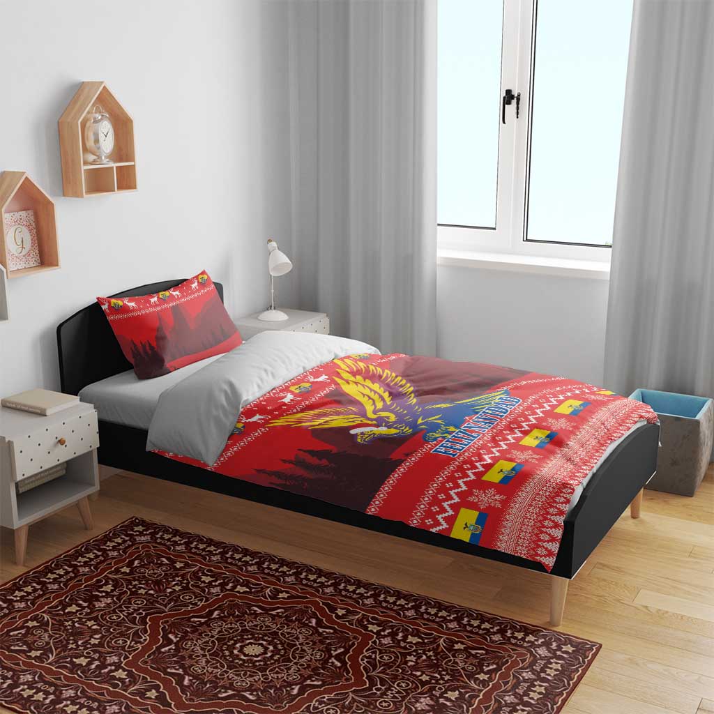 Ecuador Andean Condor Christmas Bedding Set Dios Patria y Libertad - Wonder Print Shop