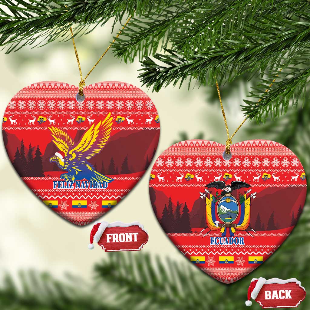 Ecuador Andean Condor Christmas Ceramic Ornament Dios Patria y Libertad - Wonder Print Shop