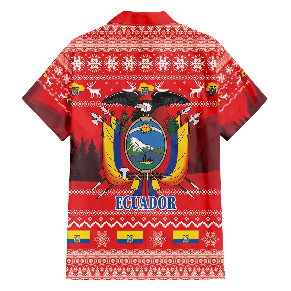 Ecuador Andean Condor Christmas Family Matching Off The Shoulder Long Sleeve Dress and Hawaiian Shirt Dios Patria y Libertad - Wonder Print Shop