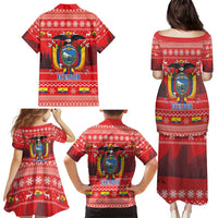 Ecuador Andean Condor Christmas Family Matching Puletasi and Hawaiian Shirt Dios Patria y Libertad - Wonder Print Shop