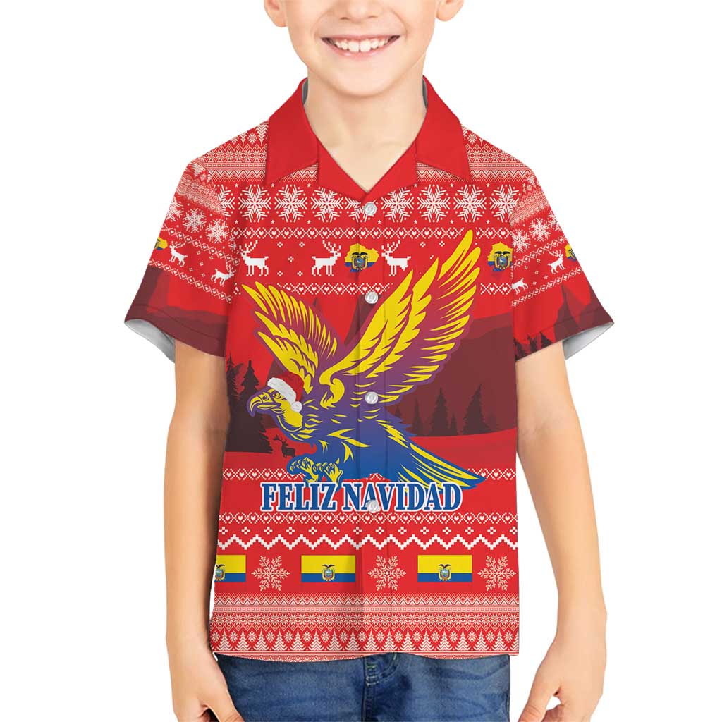 Ecuador Andean Condor Christmas Family Matching Puletasi and Hawaiian Shirt Dios Patria y Libertad - Wonder Print Shop