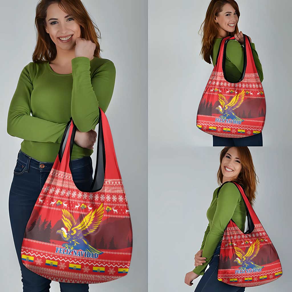 Ecuador Andean Condor Christmas Grocery Bag Dios Patria y Libertad