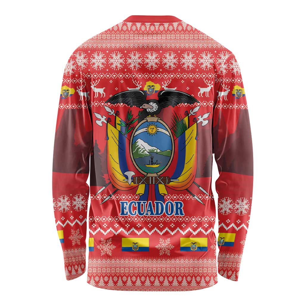 Ecuador Andean Condor Christmas Long Sleeve Shirt Dios Patria y Libertad - Wonder Print Shop