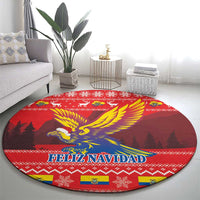 Ecuador Andean Condor Christmas Round Carpet Dios Patria y Libertad