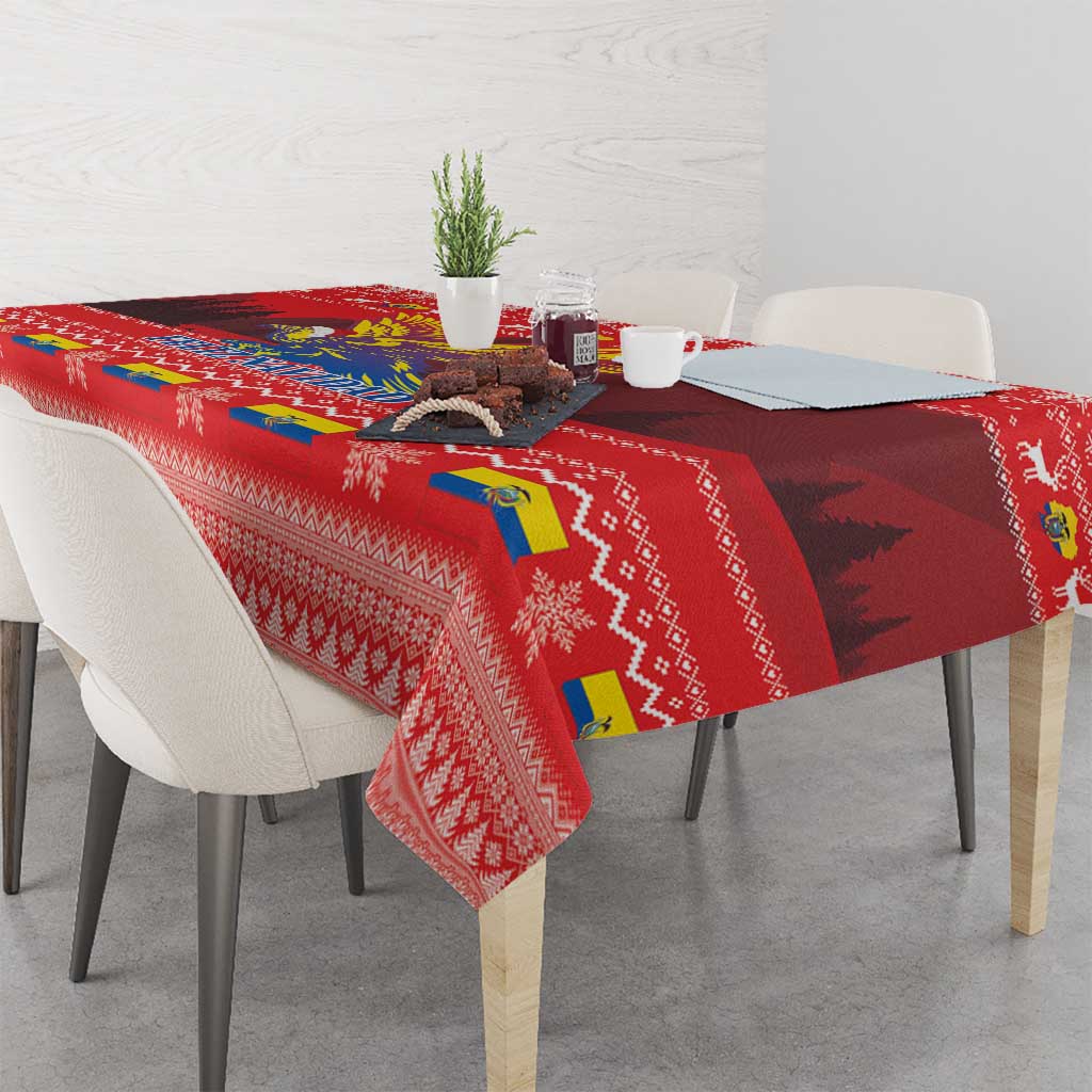 Ecuador Andean Condor Christmas Tablecloth Dios Patria y Libertad - Wonder Print Shop