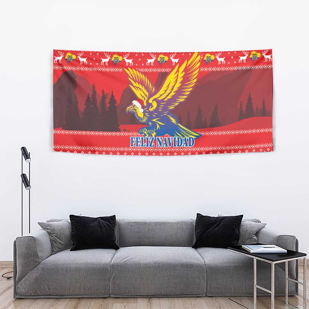 Ecuador Andean Condor Christmas Tapestry Dios Patria y Libertad - Wonder Print Shop