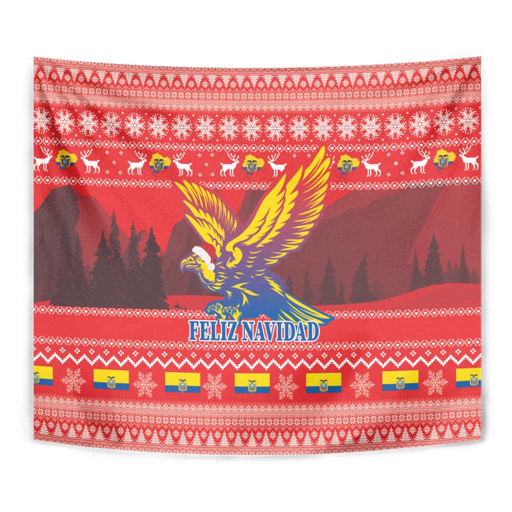 Ecuador Andean Condor Christmas Tapestry Dios Patria y Libertad - Wonder Print Shop