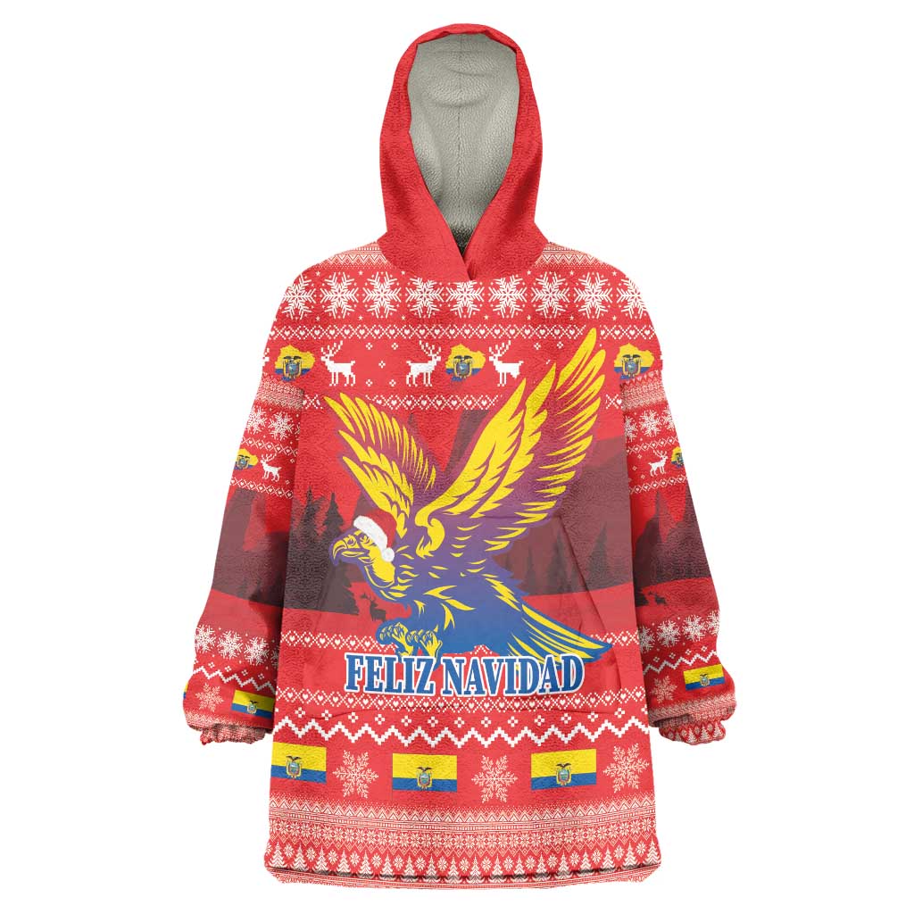 Ecuador Andean Condor Christmas Wearable Blanket Hoodie Dios Patria y Libertad - Wonder Print Shop