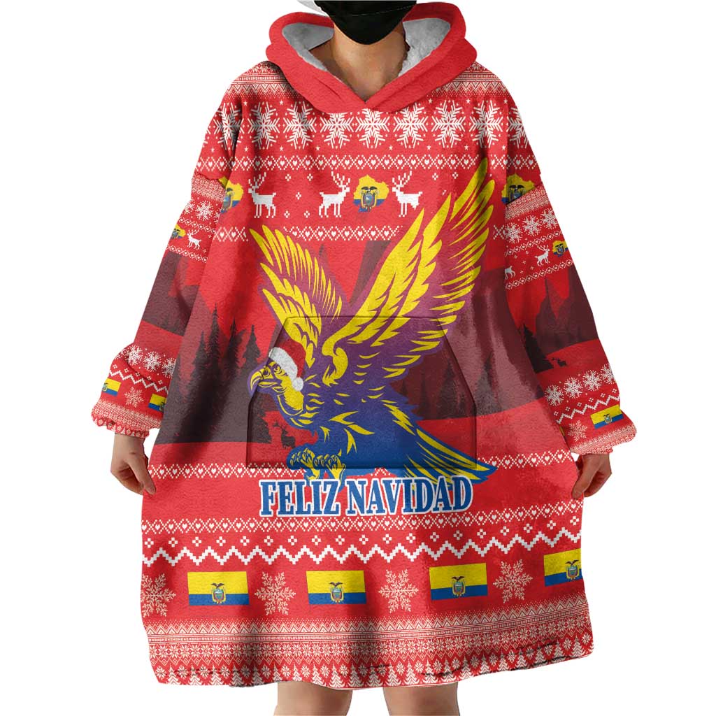 Ecuador Andean Condor Christmas Wearable Blanket Hoodie Dios Patria y Libertad - Wonder Print Shop