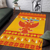 Montenegro Christmas Area Rug Double-headed Eagle With Christmas Pattern - Wonder Print Shop