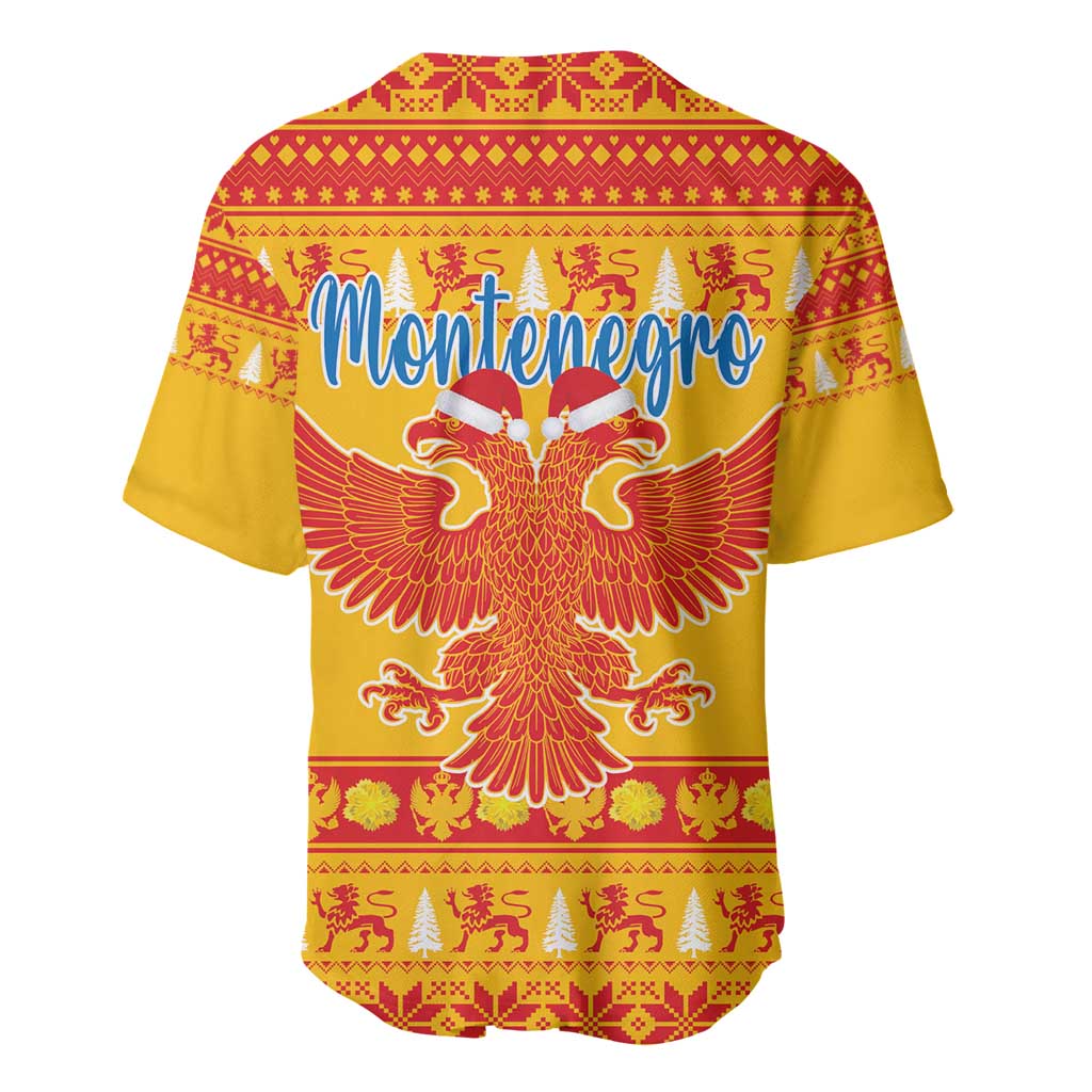 Montenegro Christmas Baseball Jersey Double-headed Eagle With Christmas Pattern - Wonder Print Shop