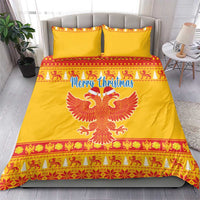 Montenegro Christmas Bedding Set Double-headed Eagle With Christmas Pattern - Wonder Print Shop