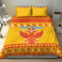 Montenegro Christmas Bedding Set Double-headed Eagle With Christmas Pattern - Wonder Print Shop
