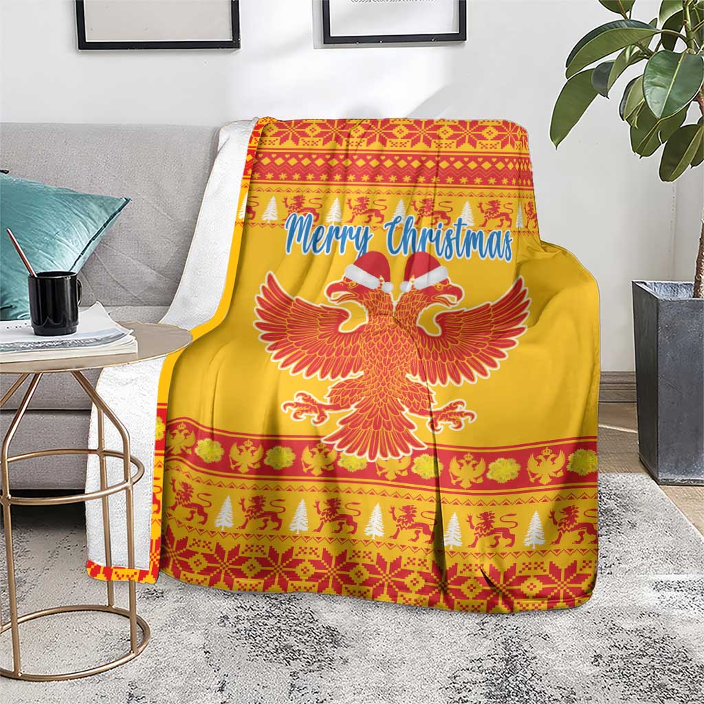 Montenegro Christmas Blanket Double-headed Eagle With Christmas Pattern