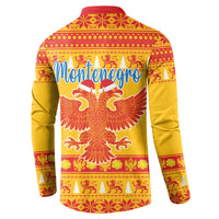 Montenegro Christmas Button Sweatshirt Double-headed Eagle With Christmas Pattern - Wonder Print Shop