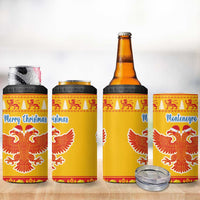 Montenegro Christmas 4 in 1 Can Cooler Tumbler Double-headed Eagle With Christmas Pattern - Wonder Print Shop