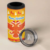 Montenegro Christmas 4 in 1 Can Cooler Tumbler Double-headed Eagle With Christmas Pattern - Wonder Print Shop