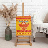 Montenegro Christmas Canvas Wall Art Double-headed Eagle With Christmas Pattern - Wonder Print Shop