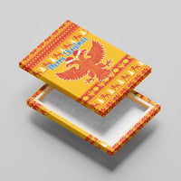 Montenegro Christmas Canvas Wall Art Double-headed Eagle With Christmas Pattern - Wonder Print Shop