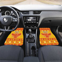 Montenegro Christmas Car Mats Double-headed Eagle With Christmas Pattern - Wonder Print Shop