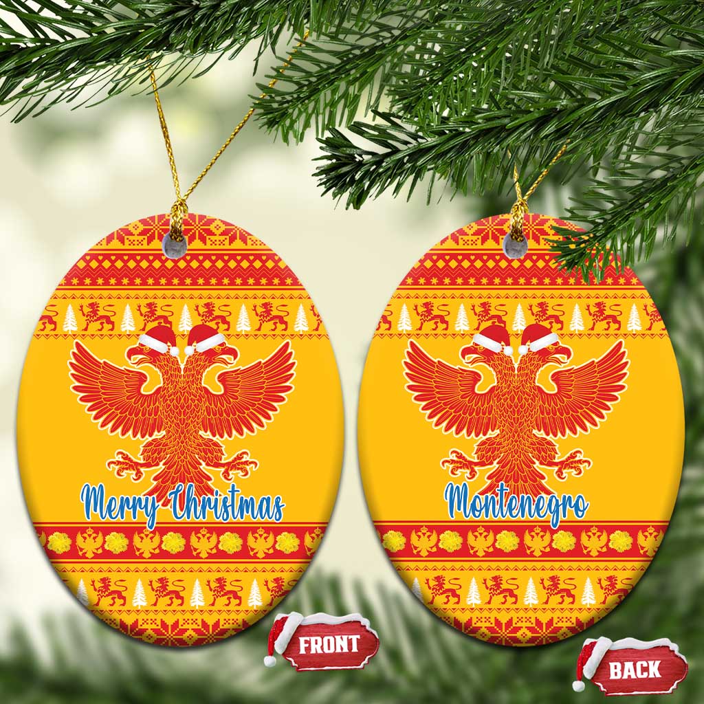 Montenegro Christmas Ceramic Ornament Double-headed Eagle With Christmas Pattern - Wonder Print Shop
