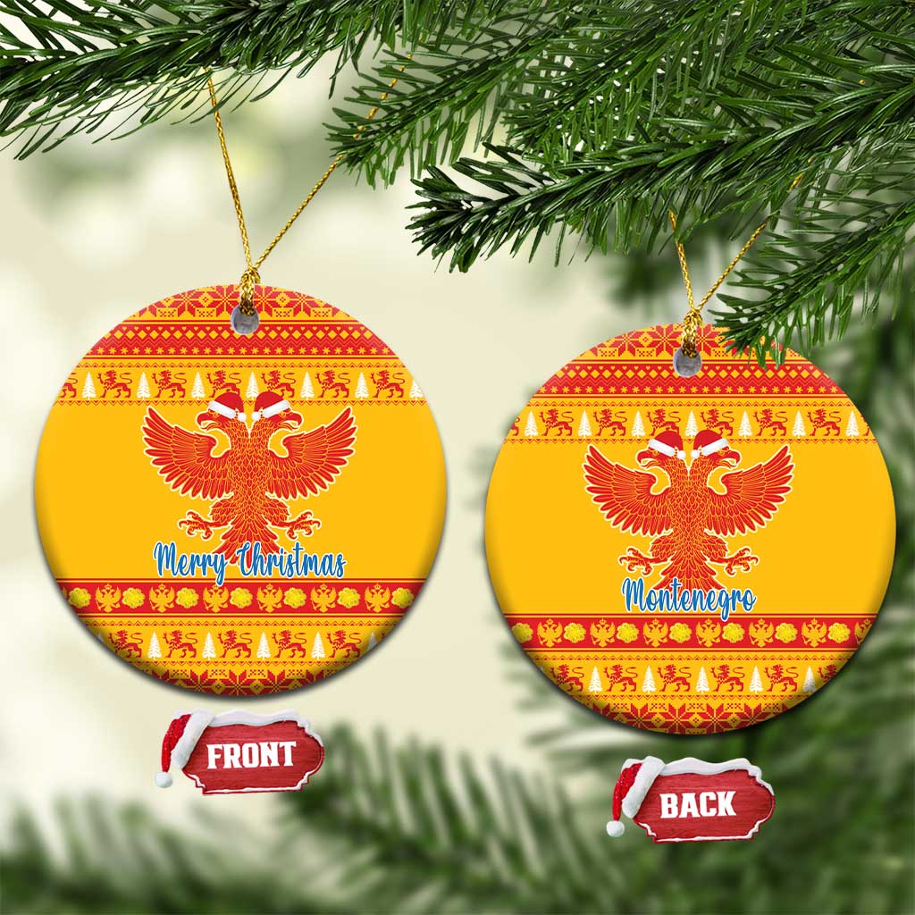 Montenegro Christmas Ceramic Ornament Double-headed Eagle With Christmas Pattern - Wonder Print Shop