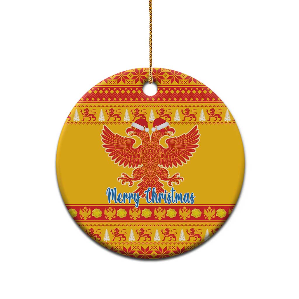 Montenegro Christmas Ceramic Ornament Double-headed Eagle With Christmas Pattern - Wonder Print Shop