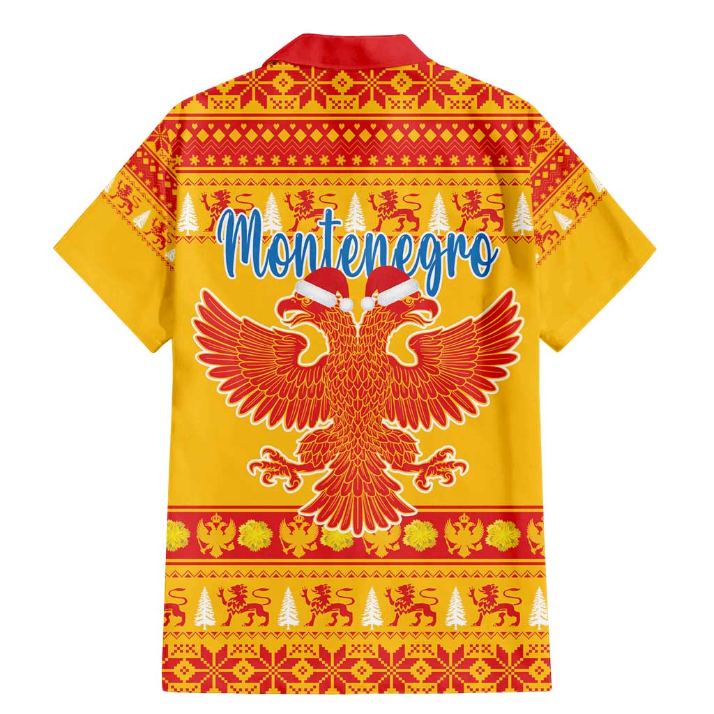 Montenegro Christmas Family Matching Mermaid Dress and Hawaiian Shirt Double-headed Eagle With Christmas Pattern - Wonder Print Shop