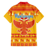 Montenegro Christmas Family Matching Off The Shoulder Long Sleeve Dress and Hawaiian Shirt Double-headed Eagle With Christmas Pattern - Wonder Print Shop