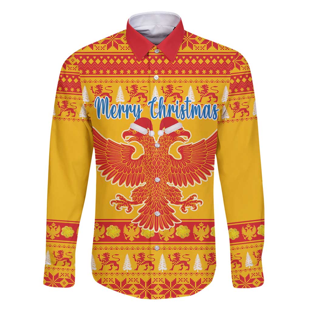 Montenegro Christmas Family Matching Puletasi and Hawaiian Shirt Double-headed Eagle With Christmas Pattern - Wonder Print Shop