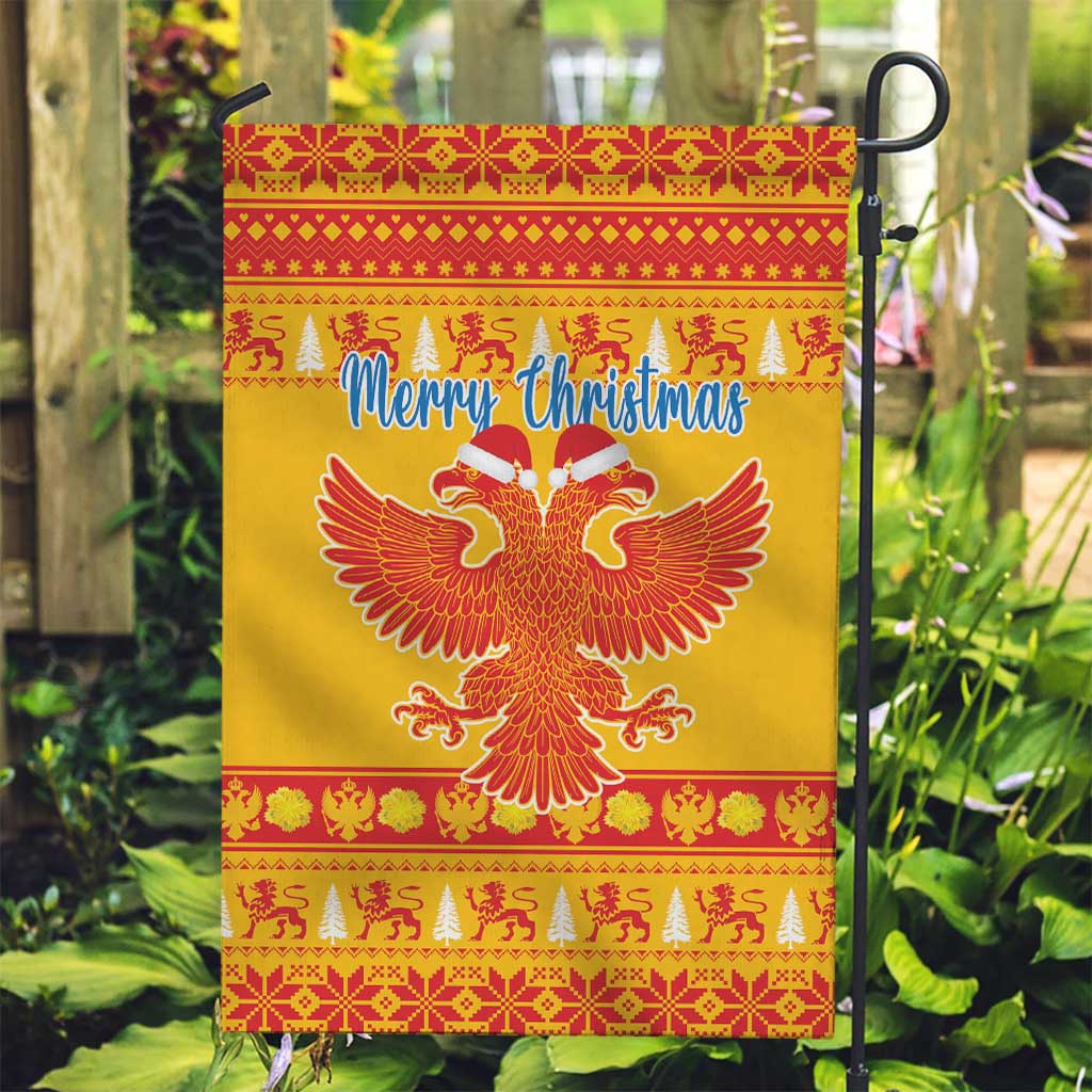 Montenegro Christmas Garden Flag Double-headed Eagle With Christmas Pattern - Wonder Print Shop