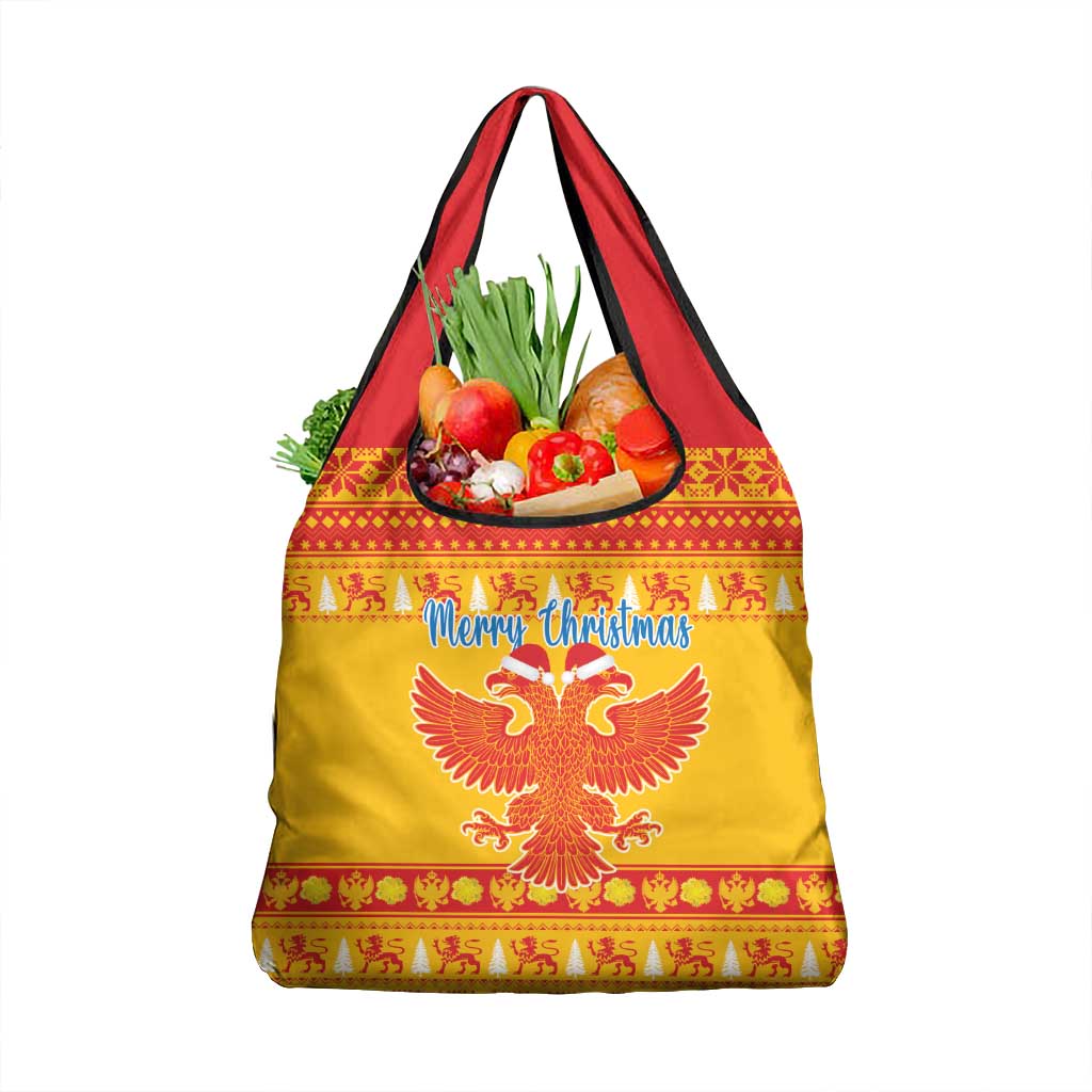 Montenegro Christmas Grocery Bag Double-headed Eagle With Christmas Pattern
