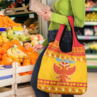Montenegro Christmas Grocery Bag Double-headed Eagle With Christmas Pattern