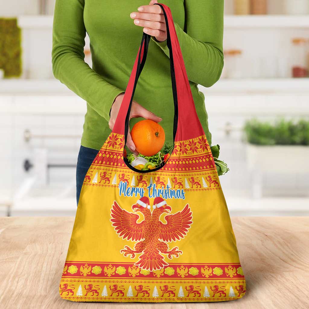 Montenegro Christmas Grocery Bag Double-headed Eagle With Christmas Pattern