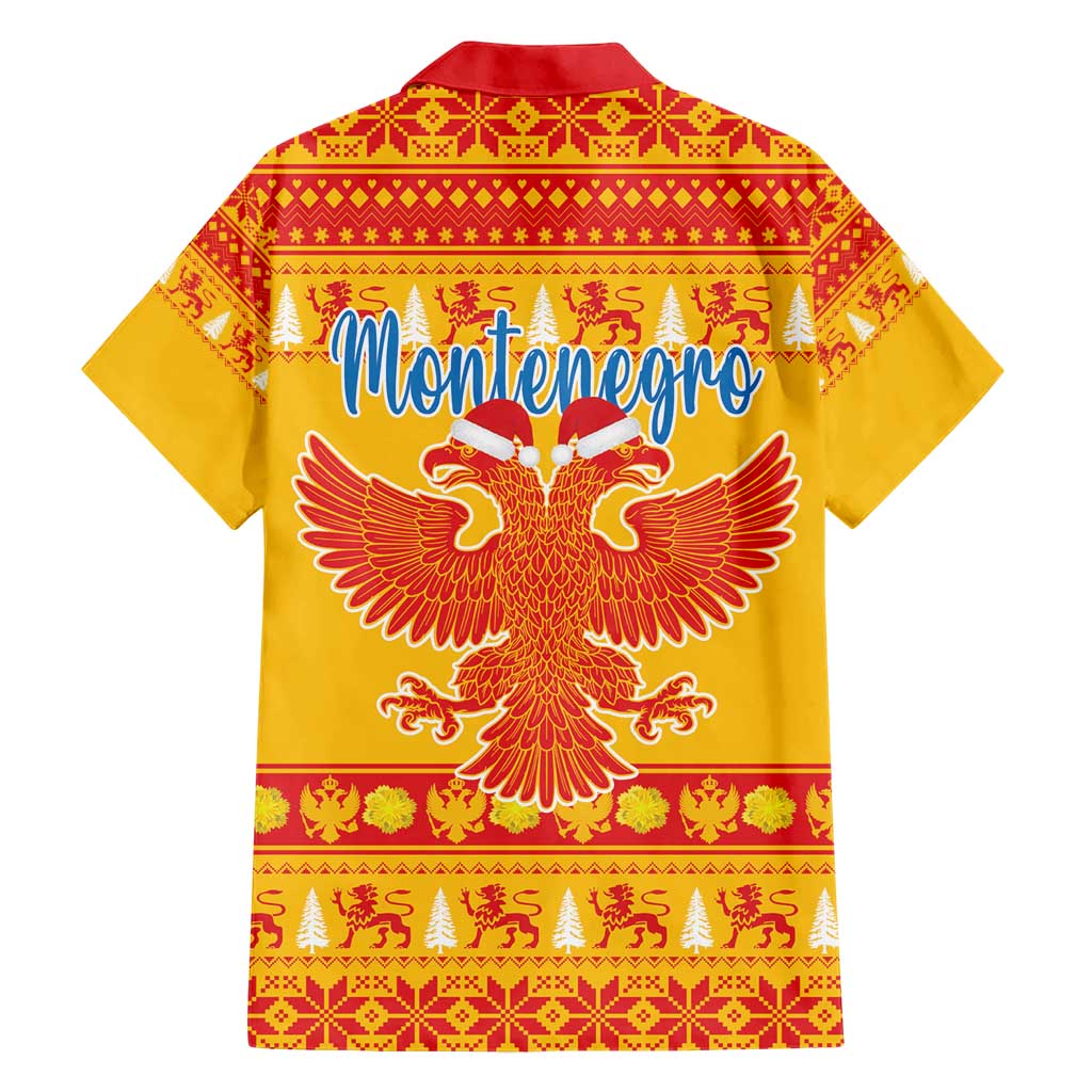 Montenegro Christmas Hawaiian Shirt Double-headed Eagle With Christmas Pattern - Wonder Print Shop