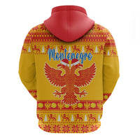 Montenegro Christmas Hoodie Double-headed Eagle With Christmas Pattern - Wonder Print Shop