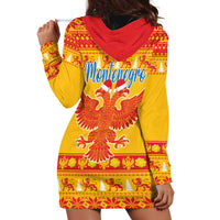 Montenegro Christmas Hoodie Dress Double-headed Eagle With Christmas Pattern - Wonder Print Shop