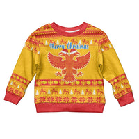 Montenegro Christmas Kid Ugly Christmas Sweater Double-headed Eagle With Christmas Pattern - Wonder Print Shop