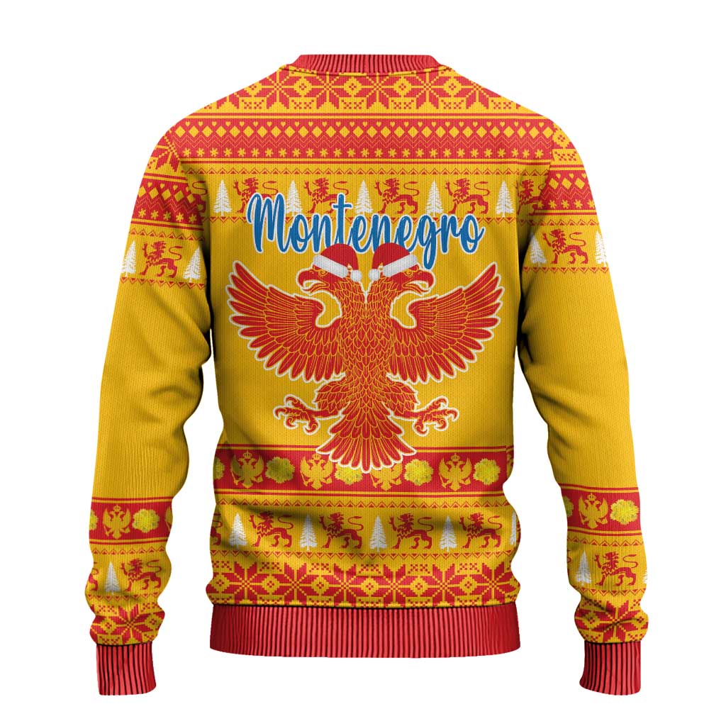 Montenegro Christmas Ugly Christmas Sweater Double-headed Eagle With Christmas Pattern - Wonder Print Shop