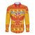 Montenegro Christmas Long Sleeve Button Shirt Double-headed Eagle With Christmas Pattern - Wonder Print Shop