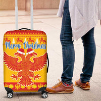 Montenegro Christmas Luggage Cover Double-headed Eagle With Christmas Pattern - Wonder Print Shop
