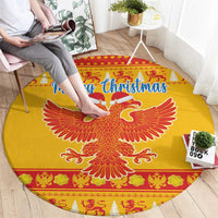 Montenegro Christmas Round Carpet Double-headed Eagle With Christmas Pattern