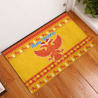 Montenegro Christmas Rubber Doormat Double-headed Eagle With Christmas Pattern - Wonder Print Shop