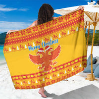Montenegro Christmas Sarong Double-headed Eagle With Christmas Pattern - Wonder Print Shop