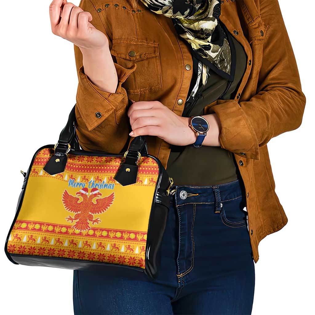 Montenegro Christmas Shoulder Handbag Double-headed Eagle With Christmas Pattern
